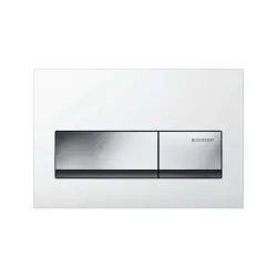 Geberit Alpha50 115.060.11.1 Kumanda Paneli, Çift Basmalı, Beyaz, Krom Butonlu 