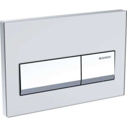 Geberit Alpha50 115.060.11.1 Kumanda Paneli, Çift Basmalı, Beyaz, Krom Butonlu - 2