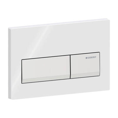 Geberit Alpha50 115.060.11.1 Kumanda Paneli, Çift Basmalı, Beyaz, Krom Butonlu - 1