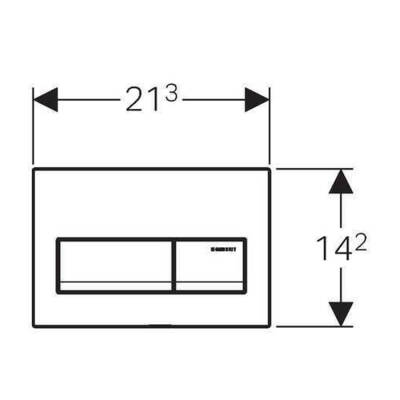 Geberit Alpha50 115.060.DW.1 Kumanda Paneli, Çift Basmalı, Siyah, Krom Butonlu - 2