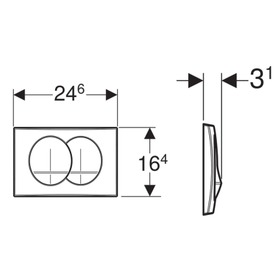 Geberit Delta20 115.100.21.1 Kumanda Paneli Çift Basmalı - Parlak Krom - 2