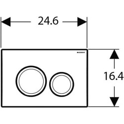 Geberit Delta20 115.127.46.1 Kumanda Paneli Çift Basmalı, Mat Krom - 2