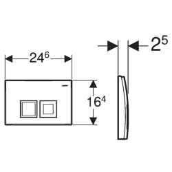 Geberit Delta35 115.135.46.5 Kumanda Paneli Çift Basmalı - Mat Krom - 2