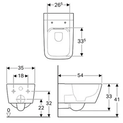 Geberit 501.671.00.1 iCon Square Rimfree Asma Klozet ve Kapağı - 3