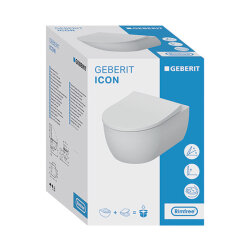 Geberit iCon Rimfree Soft Slim Asma Klozet ve Kapak Takımı, Beyaz - 5