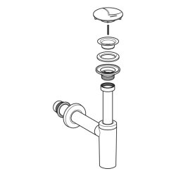 Geberit Lavabo Sifonu Seti T Tipi Parlak Krom, 151.020.21.1 - 3