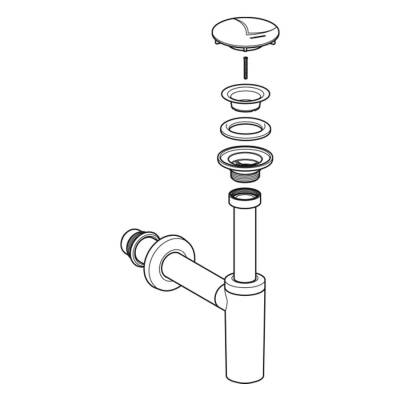 Geberit Lavabo Sifonu Seti T Tipi Parlak Krom, 151.020.21.1 - 3