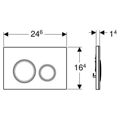 Geberit Sigma 21 115.884.SJ.1 Çift Kademeli Kumanda Paneli, Siyah Cam - 3