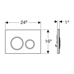 Geberit Sigma 21 115.884.SJ.1 Çift Kademeli Kumanda Paneli, Siyah Cam - 2