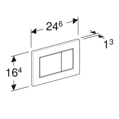 Geberit Sigma01 115.660.DW.1 Kumanda Kapağı Çift Basmalı - Parlak Siyah - 2