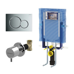 Geberit Sigma01 Yuvarlak Gömme Rezervuar Seti, Parlak Krom - Geberit