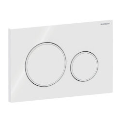 Geberit Sigma20 115.882.11.1 Kumanda Kapağı - Çift Basmalı - Beyaz / Mat Beyaz / Beyaz