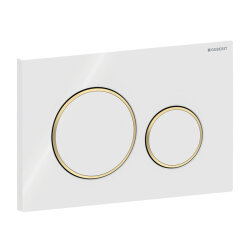 Geberit Sigma20 115.882.KK.1 Kumanda Kapağı - Çift Basmalı - Beyaz/Altın/Beyaz