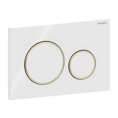 Geberit Sigma20 115.882.KK.1 Kumanda Kapağı - Çift Basmalı - Beyaz/Altın/Beyaz - 1