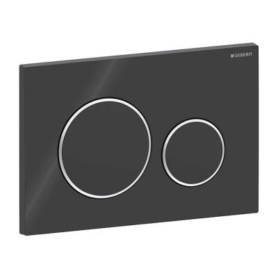 Geberit Sigma20 115.882.KM.1 Kumanda Kapağı - Çift Basmalı - Siyah/Parlak/Siyah - 1
