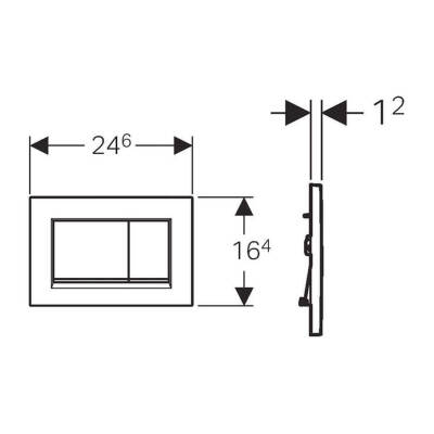Geberit Sigma30 115.883.14.1 Çift Basmalı Kumanda Paneli, Mat Siyah / Parlak / Mat Siyah - 2