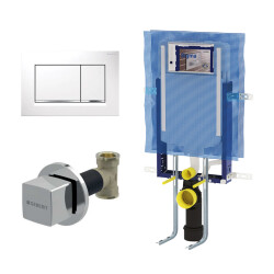 Geberit Sigma30 Kare Gömme Rezervuar Seti, Mat Beyaz - Geberit