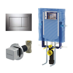 Geberit Sigma30 Kare Gömme Rezervuar Seti, Mat Krom - Geberit