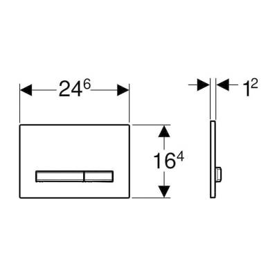 Geberit Sigma50 115.788.SD.2 Kumanda Paneli, Çift Basmalı, Füme Cam - 2