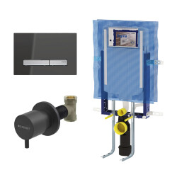 Geberit Sigma50 Kare Gömme Rezervuar Seti, Cam Füme - Geberit