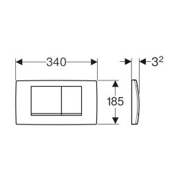 Geberit Twinline30 115.899.KH.1 Kumanda Kapağı -  Krom - 2