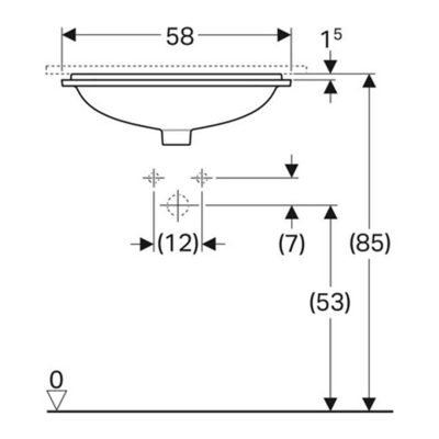 Geberit VariForm 500.764.01.2 Tezgah Altı Lavabo - Dikdörtgen - Beyaz 50 cm - 2