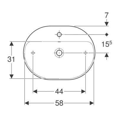 Geberit VariForm 500.777.01.2 Çanak Lavabo - Oval - Beyaz 60cm - 3
