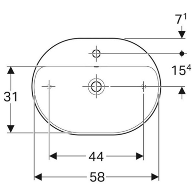 Geberit VariForm 500.777.01.2 Çanak Lavabo - Oval - Beyaz 60cm - 2