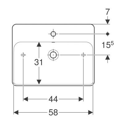 Geberit VariForm 500.780.01.2 Çanak Lavabo - Dikdörtgen - Beyaz 60cm - 2
