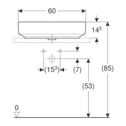 Geberit VariForm 500.780.01.2 Çanak Lavabo - Dikdörtgen - Beyaz 60cm - 3