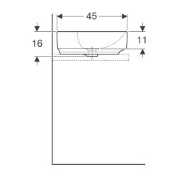 Geberit VariForm 500.780.01.2 Çanak Lavabo - Dikdörtgen - Beyaz 60cm - 4