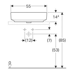 Geberit VariForm 500.779.01.2 Diktdörtgen Lavabo - Beyaz 55 cm - 3