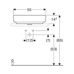 Geberit VariForm 500.779.01.2 Diktdörtgen Lavabo - Beyaz 55 cm - 2