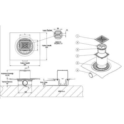 Hüppe Master X Yalıtımlı Noktasal Su Gideri, 10x10cm, Mat Satine, 47H0026000000003 - 2