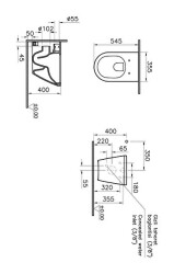 VitrA Integra Asma klozet 7041B003-7211 Rim-ex - gizli montajlı - 55 cm - taharet borulu - termostatik entegre musluklu - taharet borusu girişi sıva altı uygulamalı - beyaz - 2