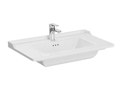 VitrA Integra Classic Etajerli lavabo 7001B003-0001 Dikdörtgen - 80x46 cm - tek armatür delikli - su taşma delikli - beyaz - 1