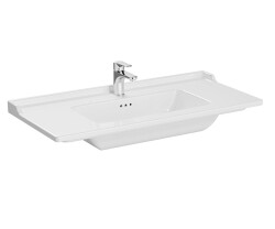 VitrA Integra Classic Etajerli lavabo 7002B003-0001 Dikdörtgen - 100x46 cm - tek armatür delikli - su taşma delikli - beyaz - 1