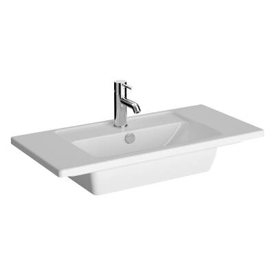 VitrA Integra Etajerli lavabo 7036B003-0001 Dikdörtgen - kompakt - 80x39 cm - tek armatür delikli - su taşma delikli - beyaz - 1