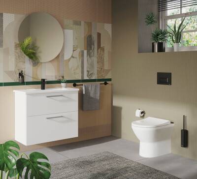 VitrA Integra Etajerli lavabo 7036B003-0001 Dikdörtgen - kompakt - 80x39 cm - tek armatür delikli - su taşma delikli - beyaz - 4