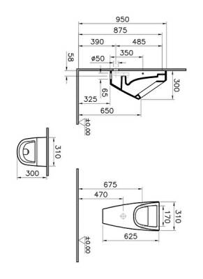 VitrA Integra Pisuvar 5462L003-0309 Arkadan su girişli - beyaz - 1