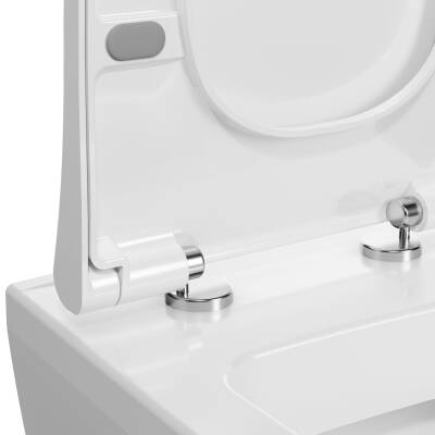 VitrA Integra Square Klozet kapağı 191-003R009 Slim - duroplast - üstten sıkmalı - yavaş kapanır - kolay sök-tak - metal menteşeli - beyaz - 3