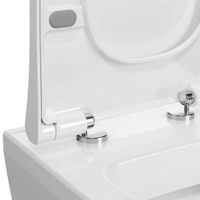 VitrA Integra Square Klozet kapağı 191-003R009 Slim - duroplast - üstten sıkmalı - yavaş kapanır - kolay sök-tak - metal menteşeli - beyaz - 3