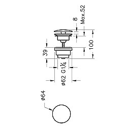 VitrA Origin Basmalı Lavabo Süzgeci A4514974 Evrensel - Yuvarlak - Soft Altın - 2
