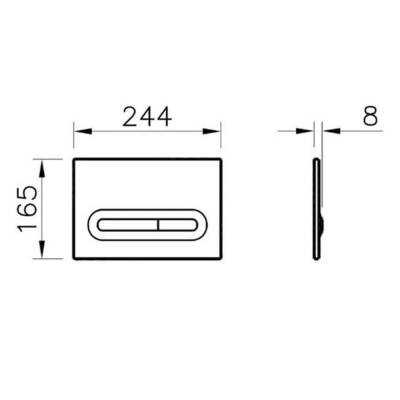 VitrA Loop T Temassız kumanda paneli 768-0880 Parlak krom - 8 cm gömme rezervuarlar ve el değmeden hijyen ürünleri için - 2