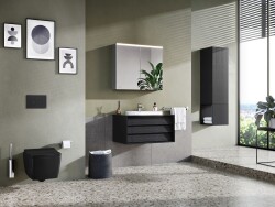 VitrA Metropole Asma klozet 7672B070-0559 Rim-ex - gizli montajlı - 56 cm - taharet borulu - taharet borusu girişi sıva altı uygulamalı - siyah - 2