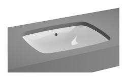 VitrA Metropole Tezgahaltı lavabo 5667B003-1083 Dikdörtgen - kompakt - 50x40 cm - armatür deliksiz - su taşma deliksiz - beyaz 