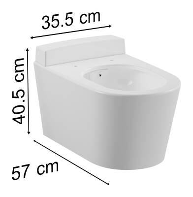 VitrA Nest Asma klozet 5176B003-1685 Rim-ex - gizli montajlı - 57 cm - taharet borulu - taharet borusu girişi sıva altı uygulamalı - Fresh - beyaz - 2