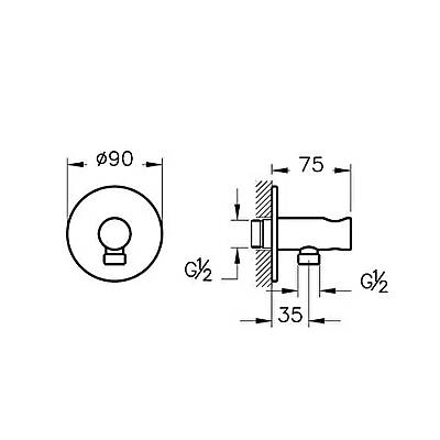 VitrA Origin Ankastre El Duşu Çıkışı A4262536WTC Askılı - Mat Siyah - 2