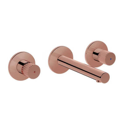 VitrA Origin Ankastre Lavabo Bataryası A4258226 Sıva Üstü Grubu - Üç Rozetli - Bakır - 1