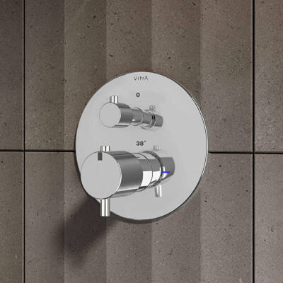 VitrA Origin Ankastre Termostatik Banyo Bataryası A42671 V-Box Sıva Üstü Grubu - Krom - 3